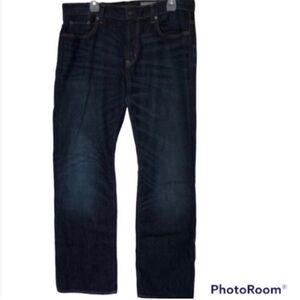 Aeropostale Blue Jeans Cotton Relaxed Fit Denim Dark Wash Distressing Dressy NEW